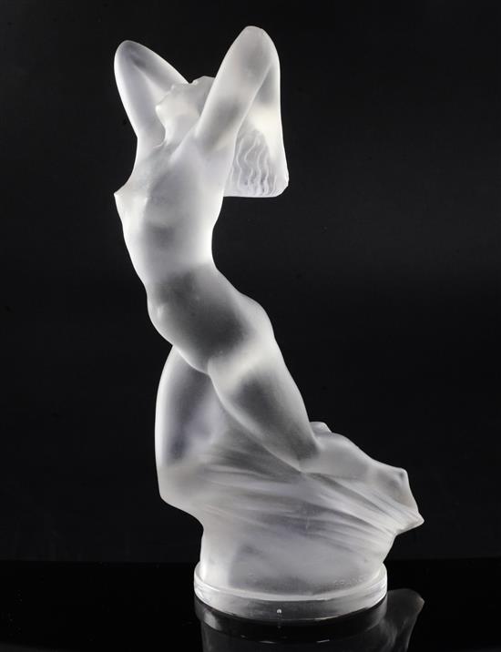 Vitesse/Speed Goddess. A glass mascot by René Lalique, introduced on 17/9/1929, No.1160 Height 18.5cm.